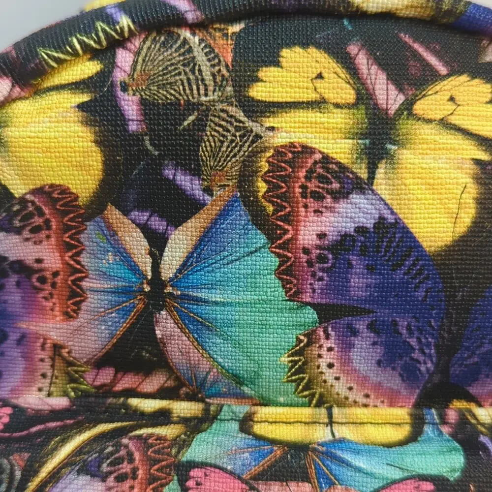 Colorful Butterfly Mini Backpack Purse Gold Tone Hardware